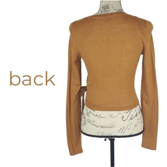 Sienna Brown Wrap Top Longsleeve - Picture 2 of 3